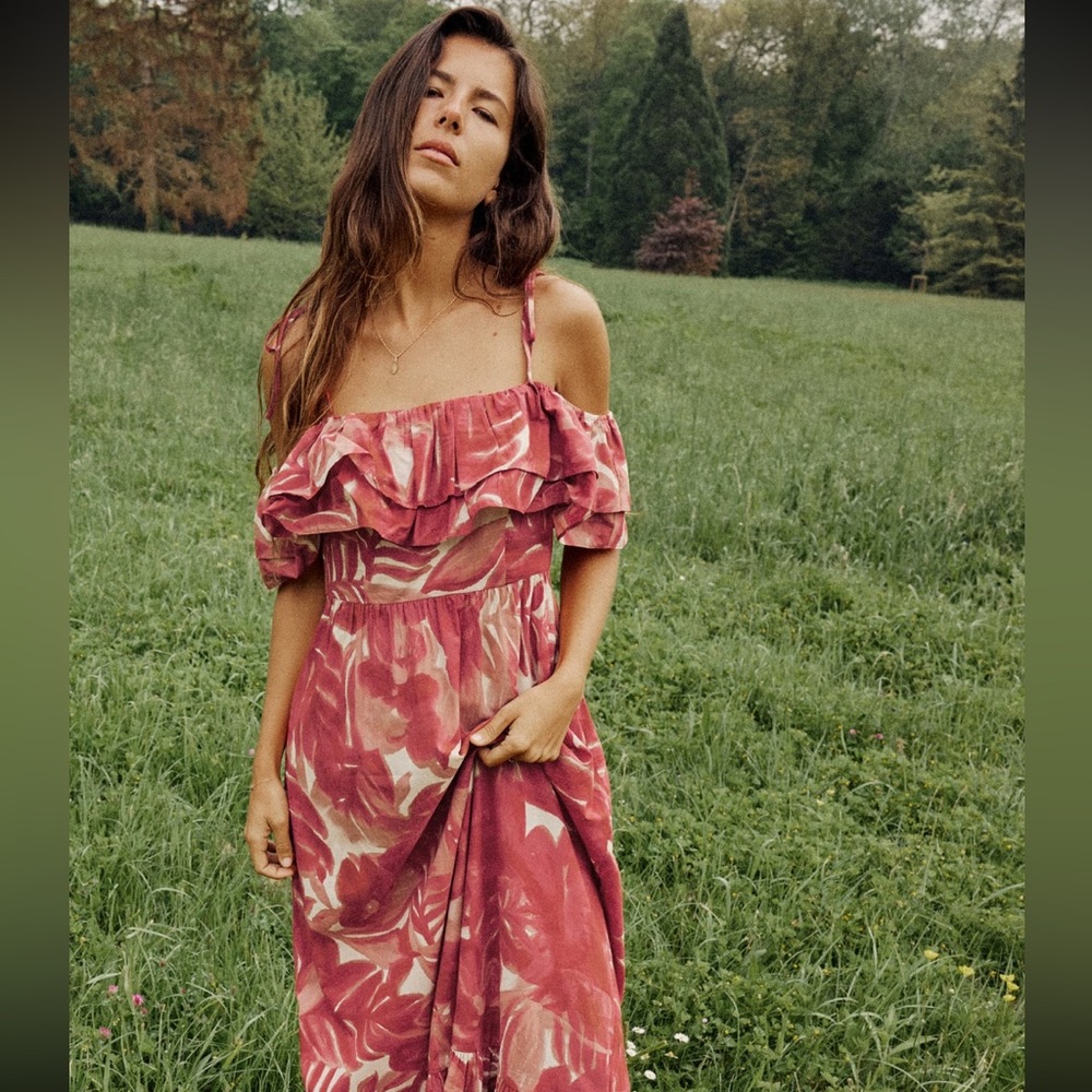 NWT Zara floral printed maxi/midi dress size S - Picture 3 of 8
